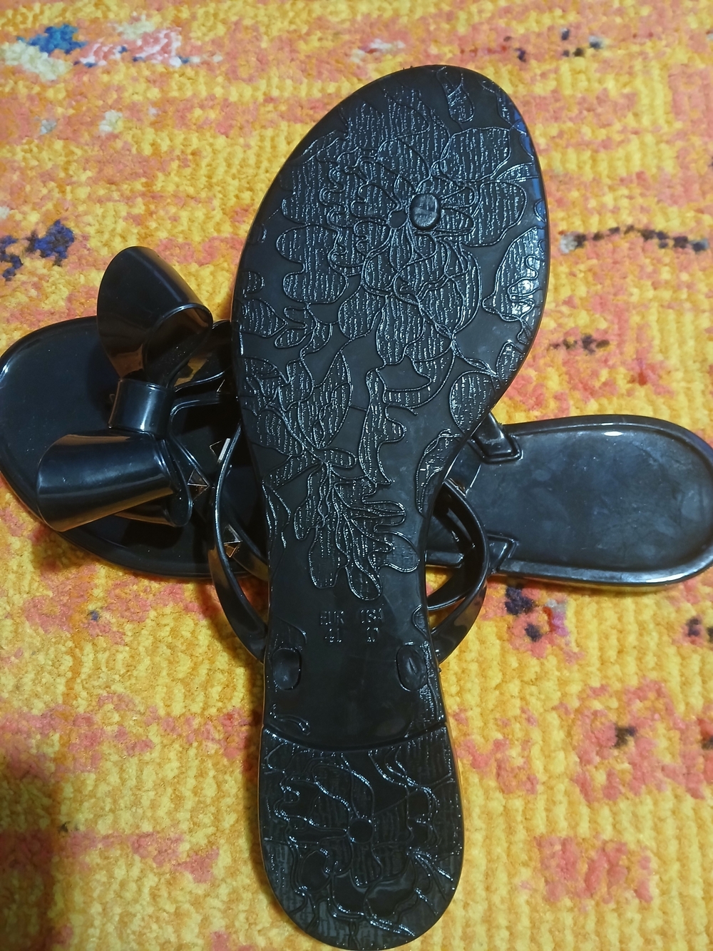 & Other Stories Black Jelly Bow Sandals